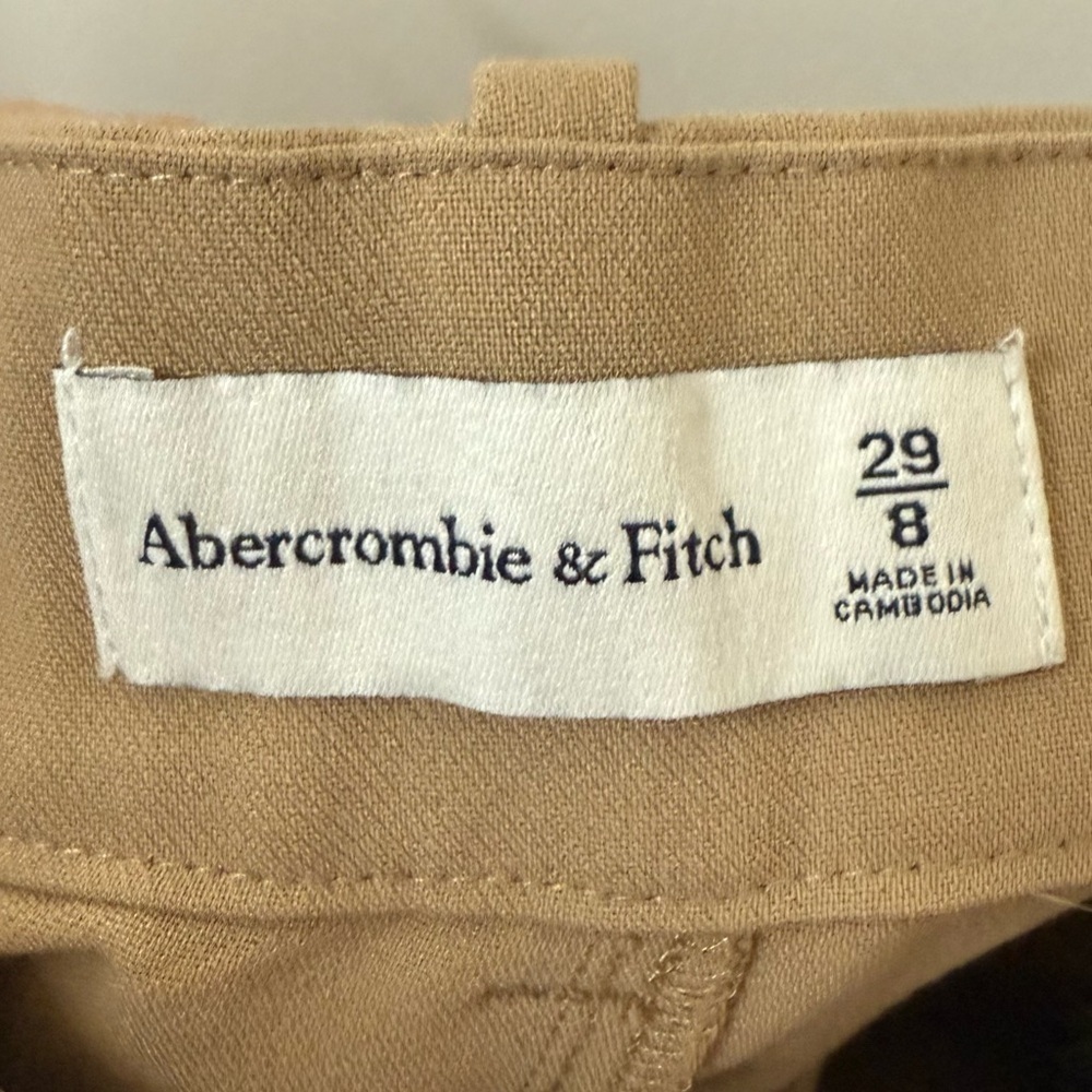 ABERCROMBIE + FITCH Tailored Split Hem Career Professional Flare Camel Trousers - Picture 10 of 11